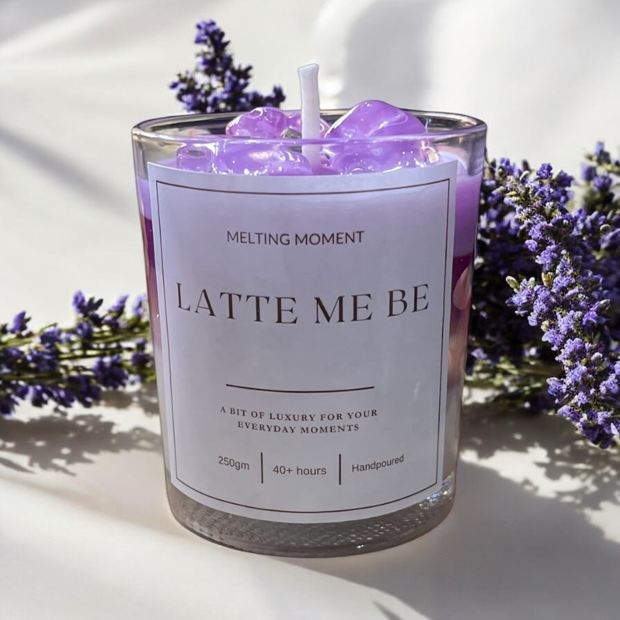 Lavender latte candle