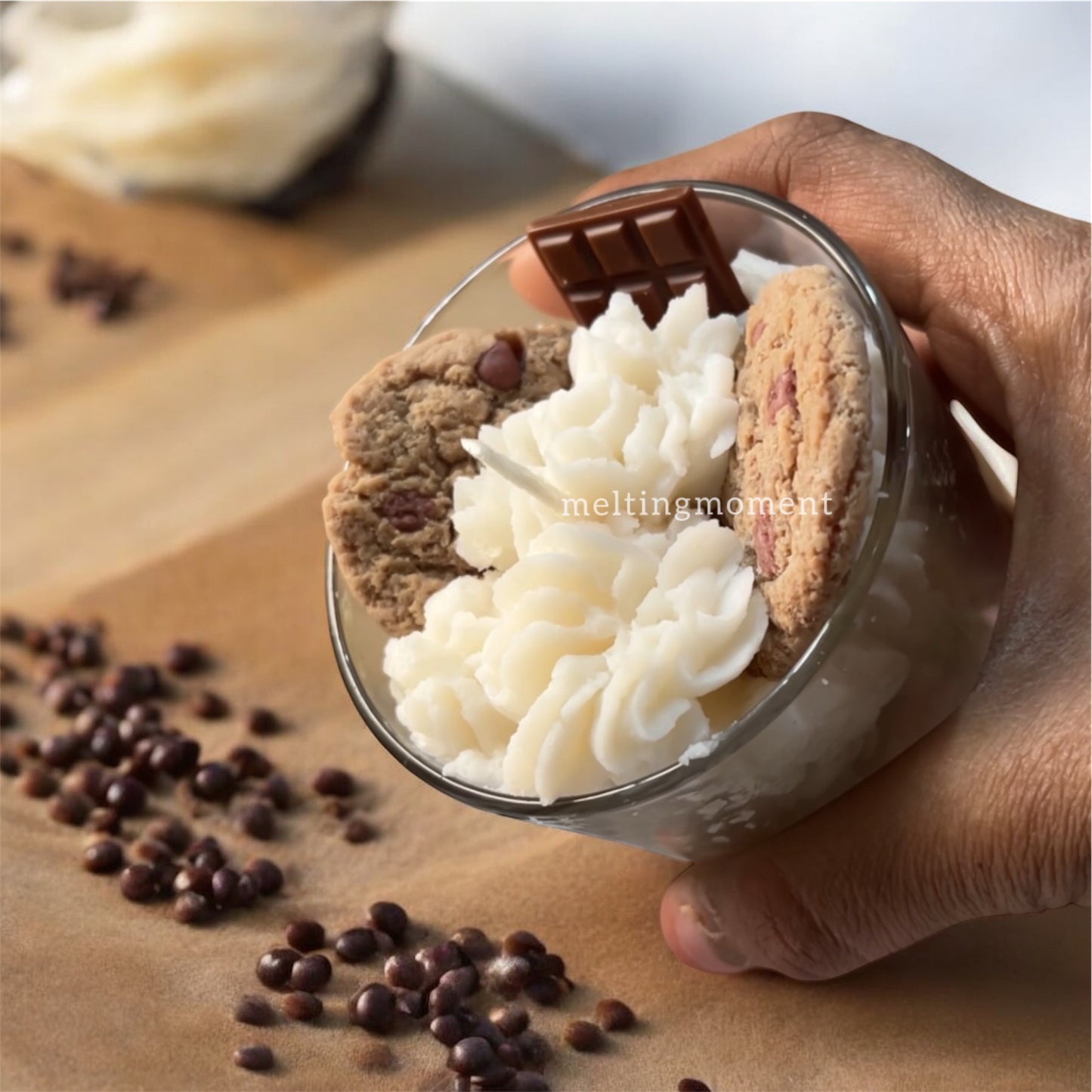 Cookies and cream candle