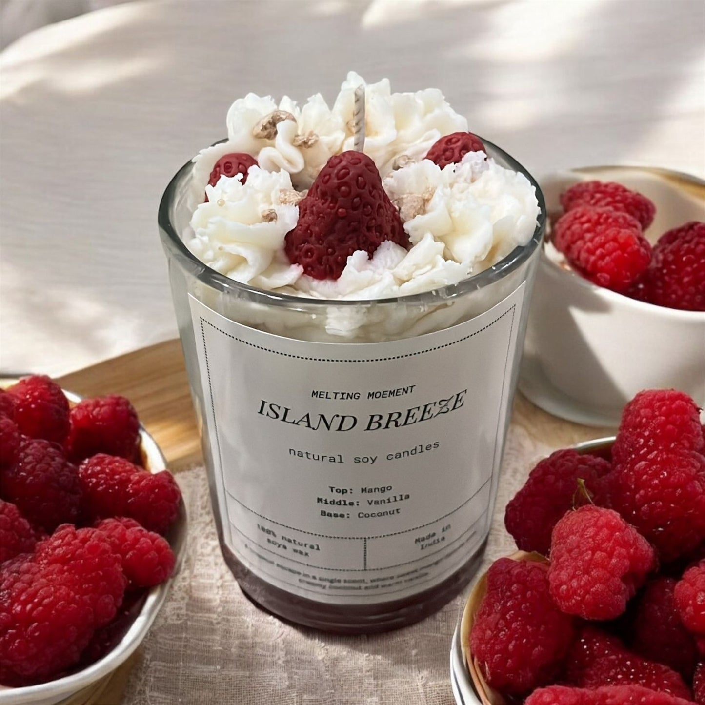 Strawberries and cream candle