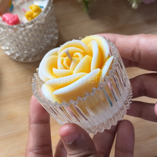 Crystal rose candle