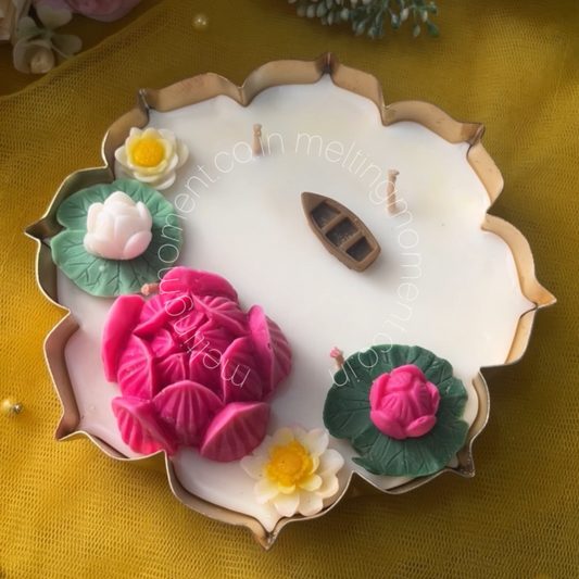 Lotus bloom candle